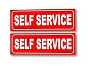 eSplanade Self Service Sign Sticker Decal - Easy to Mount Weather Resistant Long Lasting Ink Size (9" x 3")