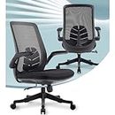 MRC Executive Leaf Office Chair, Mid Back Ergonomic Mesh Home Office Desk Chair, Computer Chair with Comfortable Cushion Seat and Adjustable Armrests,Strong Nylon Base - (Black Leaf)