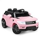 ALFORDSON Kids Ride On Car 12V Eletric Dual Motor, Remote Control Car with Music Player, LED Headlight & Tail Lights, Ride-on Design SUV Toy Vehicle, Pink