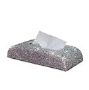 Car Accessories Bling Bling Crystal Car Tissue Box Paper Towel Cover Holder Napkin Case Diamond Rhinestone Automobile Accessories For Women Girl (Color : Silver)