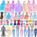 Barwa 21 Set Doll Clothes 3 Party Gowns 2 Coats 6 Outfits Tops and Pants 7 Fashion Floral Dresses 3 Swimsuits Bikini for 11.5 Inch Girl Dolls