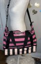 Victoria secret pink and black striped Duffle Bag