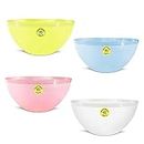 Enrich Plastic Plastic Frosted Big Microwave Mixing Bowl ( Multicolour) - Set Of 4Pcs, 3 liter