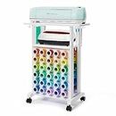 Crafit Organizers and Storage Compatible with Cricut Machines, Rolling Craft Storage Cart with 30 Vinyl Roll Holders, Crafting Table Organization Workstation for Craft Room Home - Compact Removable