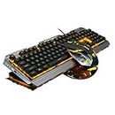 Keyboard Mouse Combo Orange Yellow Backlit,Color Changing Keyboard Mouse,Lighted Gaming Keyboad,USB Mouse Keyboard Set,LED Keyboard Mouse,Waterproof Dust Proof Durable Metal Frame,for Prime Games