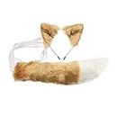 Faux Fur Anime Dress Up Set Cat Ears Tail Costume Party Props