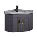 JOSIAHCQ Small Bathroom Vanity Cabinet With Sink Corner Sink Lavamanos para Baños Floating Vanity Modern Bathroom Vanity with Top 2-Door Cabinet with Faucet Combo Wall Mounted for Small Space