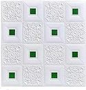 AMC White Green Foam 3D Ceiling Sheet for Living Room, Bedroom, Hall, Home Wall Tiles Panel, False roof Ceiling self-Adhesive Stickers