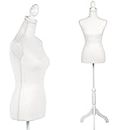 Mannequin Dress Form, Female Manikin Body Torso 60-67Inch Height Adjustable, Woman Body Torso Clothing Display Manikin with Tripod Stand for Sewing Dress Jewelry Market Shop Display (White)