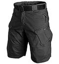 YAXHWIV Mens Tactical Shorts 11" Waterproof Hiking Fishing Breathable Quick Dry Cargo Short Shorts Regular(NO Belt), Black, Large