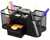 DecoBros Desk Organizers Pen Holder Office Caddy Storage Accessories, Black