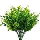 Artificial Plants, Outdoor UV Resistant Plants Plastic Greenery Shrubs Fake Plant, for Flower Arrangement Green Leaf Decoration Home Garden Wedding Indoor Outside Decor 5 Bunches