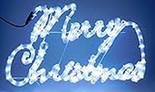 Christmas Concepts® Corda Leggera Merry Christmas Sign con luci a LED Bianche con Scintilla Caratteristica 72 Centimetri x 42 Centimetri