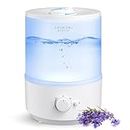 ASAKUKI Humidifiers for Bedroom Home, 3L Top Fill Cool Mist Small Air Humidifier for Baby Nursery Plants Large Room, Essential Oil Diffuser, Night Light, Quiet, Auto Shut-Off, 360 Nozzle, 30H Runtime