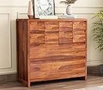 SHREE SHYAM FURNITURE Sheesham Wood 10-Drawer Chest of Drawers and Dresser Organize Sideboard,Bedroom Hall Home Office Furniture, Kitchen Cabinet, (Aaniel, Honey Finish)
