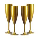 Kunststoff Polycarbonat Champagnerflöten - Gold - Made in UK