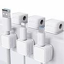 smofish Cord Organizer Holder, 6 Pack Magnetic Desk Cable Clips Management, Hide Phone Charging Cable Keeper, Strong Adhesive Wire Charger Holder for Nightstand, Kitchen Appliances, Office Supplies