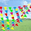 Bunting Banner, Leixi 200M Multicolor Pennant Banners with 400pcs Triangle Flags, Nylon Fabric Bunting Banners for Indoor Outdoor Activity,Party Celebrations and Shops Decorations