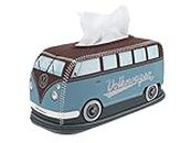 BRISA VW Collection - Volkswagen Neopren Kosmetik-Servietten-Spender-Papier-Taschentuch-Tissue-Box fürs Bad im T1 Bulli Bus Design (Petrol/Braun)