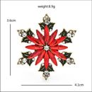 Fashion Red Xmas Snowflake Crystal Brooch Pin  Women Accessories Party Decor