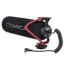 comica CVM-V30 LITE Video Microphone Super-Cardioid Condenser On-Camera Shotgun Microphone for Canon Nikon Sony Panasonic Camera/DSLR/iPhone Samsung Huawei with 3.5mm Jack (Red)
