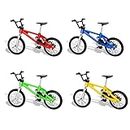 Mini Bike Finger Bike Excellent Functional Miniature Metal Toys Mini Extreme Sports Finger Bicycle Cool Boy Toy Creative Game Toy Set Collections (4 Light Color)