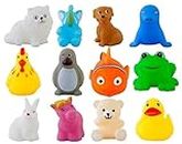 Storio Rubber Colorful Floating Baby Toys Bath Aquatic Animals Chu Chu Toys for Newborn Babies, Kids, Assorted