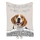 Personalized Dog Portrait Blanket - Custom Blankets Gifts from Pet Dog with Photos & Name - Customized Picture Fleece Throw Blanket - Gifts for Pet Dog Lovers Pet Owner Memorial Gifts 30"x40"
