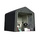 Garden Gear Heavy Duty Portable Shed/Garage for Storage, Galvanised Steel Frame, Extra Strong Waterproof Weatherproof Triple Layer Woven Polyethylene Cover with Apex Roof (10 x 10ft)
