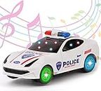 Zest 4 Toyz Dancing Toy Car 360 Degree Rotating Police Car with 3D Flashing Light & Sound, Bump N Go Action & Openable Door Musical Toy for 1 Year Old Kid