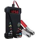 MOTOPOWER 12V Digital Battery Tester Voltmeter and Alternator Charging System Analyzer with LCD Display and LED Indication, Black Rubber Paint