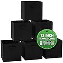 NEATERIZE Cube Storage Baskets for Organizing -13x13 Inch-Set of 6 Heavy-Duty Storage Cubes for Storage and Organization. Perfect Bins for Cubby Storage Boxes Or Cube Storage Organizer (Black)