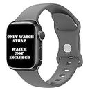 KACA Double Loop Silicone Smart Watch Band Strap for iWatch Series SE 8 7 6 5 4 3 2 1 Compatible with Apple Watch Ultra Band 49mm 45mm 44mm 42mm (Cloud Grey)