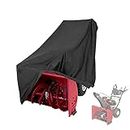 SUNSURE Snow Thrower Cover Outdoor Waterproof Universal Snow Blower Cover UV Protection Heavy Duty 420D Two Stage Snow Blowers Cover with Drawstring & Carry Bag, Black (S: 32" L x 43" W x 35/50" H)