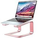 Urmust Laptop Stand Desk Aluminum Computer Stand Laptop Riser Holder Notebook Stand Compatible With Macbook Air Pro, Dell, Hp, Lenovo Samsung, Alienware All Laptops 11-15.6"(Rose Gold) Tabletop