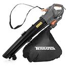 Terratek Corded Leaf Blower and Garden Vacuum 3000W, 3 in 1 Lightweight Mulcher, Leaf Blower and Vacuum, 35L Garden Blowers Collection Bag, 10m Cable, Wheels & Shoulder Strap Included