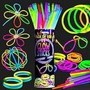 Knicklichter für Kinder -Party Set-Glow Sticks Ultra Bright Party Kit 8" with Connectors Party Supplies Emergency Lights Neon Light Bracelets Necklaces for Kids Camping Supplies