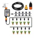 JERN® Automatic Home/Garden Plant Watering System with Sprinkler, Tubes and Water Timer Digital Programmable (Digital Timer with 10 Meter Tube and 10 Nozzles)