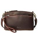 S-ZONE Small Genuine Leather Crossbody Bags for Women Purse and Handbag Wristlet