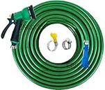 EPISKEY® Heavy Duty Expandable Garden Hose - Flexible Water Pipe with Double Latex Core 7 Pattern Spray Gun, Braided Outer Layer - Small No Kink Hose (Size : 1/2 inch Length: 10 Meters)(Multicoloured)