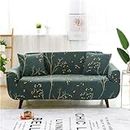 KRISHYAM®Stretch Sofa Covers 3 Seater Couch Cover Printed Sofa Slipcovers for Couches Non-Slip Stain-Resistant Patterned Soft Fabric Sofa Cover Furniture Protector (Green with Print)
