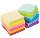 12 Stück Haftnotizen 76x76mm Super Sticky Notes selbstklebende Haftnotizzettel Sticky Notes Klebezettel bunt zettel farbig Notizblöcke für Büro Haus, 1200 Blatt insgesamt, 12 Farben
