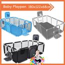 Baby Kids Playpen Foldable Mat Play Pen 12 Panel Interactive Safety Game Fence