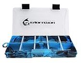 Evolution Outdoor 3500 Drift Series Fishing Tackle Tray – Blue, Colored Tackle Box Organizer with Removable Compartments, Clear Lid, 2 Latch Closure, Utility Box Storage