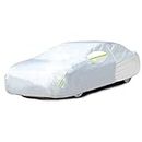 Whole Car Cover Waterproof All Weather Covers with Zipper for Rain Sun Winter Snow Automobiles Outdoor Universal Full Exterior Snowproof UV Protection Dust Scratch Proof Fit Large Sedan（193" to 208"）
