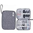 Universal Travel Cable Organiser Bag Handbag Electronic Accessories Organizer Capacity Storage Carry Pouch Case for Chargers, Memory Cards, Power Bank, External Hard Dives, USB Cables, Plug, Gray, L, Gray, L, Storage Bag
