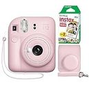 Fujifilm Instax Mini 12 Instant Camera Blossom Pink + Minimate Custom Case + Fuji Instax Film 20 Sheets Twin Pack
