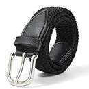 WELROG Kids Belt for Boys Girls - ElasticBbelt for Kids No hole Belt for Boys and Girls (Black, 66cm)