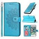 ELTEKER iPhone 6/6s Wallet Case,Premium Leather Card Holder Card Slot Magnetic Closure Flip Kickstand Women Wallet Case for iPhone 6/6s -Blue