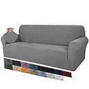MAXIJIN Creative Jacquard Couch Covers for 3 Seater, Super Stretch Non Slip Sofa Cover for Dogs Pet Friendly 1-Piece Elastic Furniture Protector Sofa Slipcovers (3 Seater, Light Grey)
